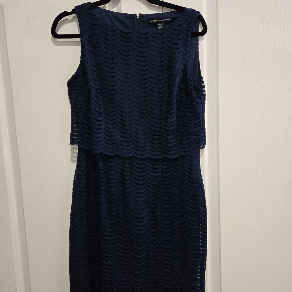 American Living One Shoulder Navy Dress